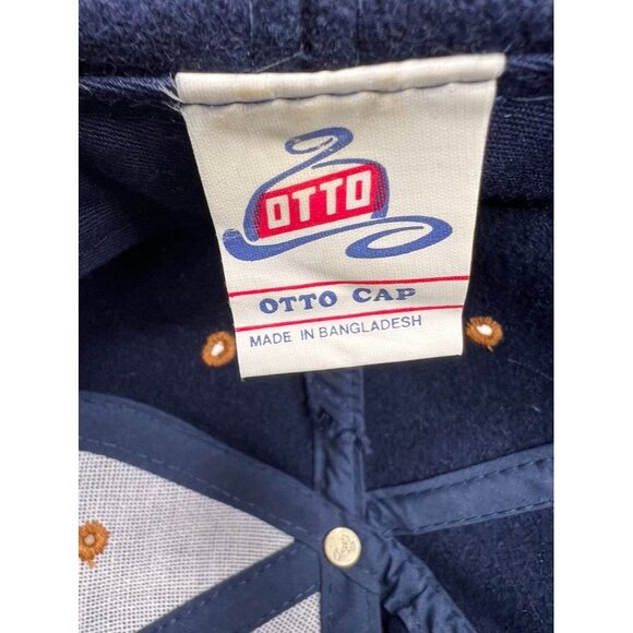 Otto Cap Navy & Brown Embroidered Trainer Aircraft TA-777 Hat T-6 Texan - Picture 6 of 9